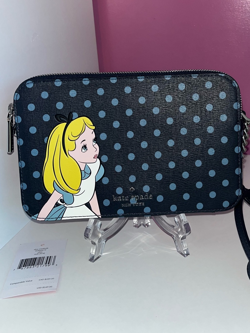 kate spade x Disney NWT! Alice in Wonderland Double Zip Crossbody